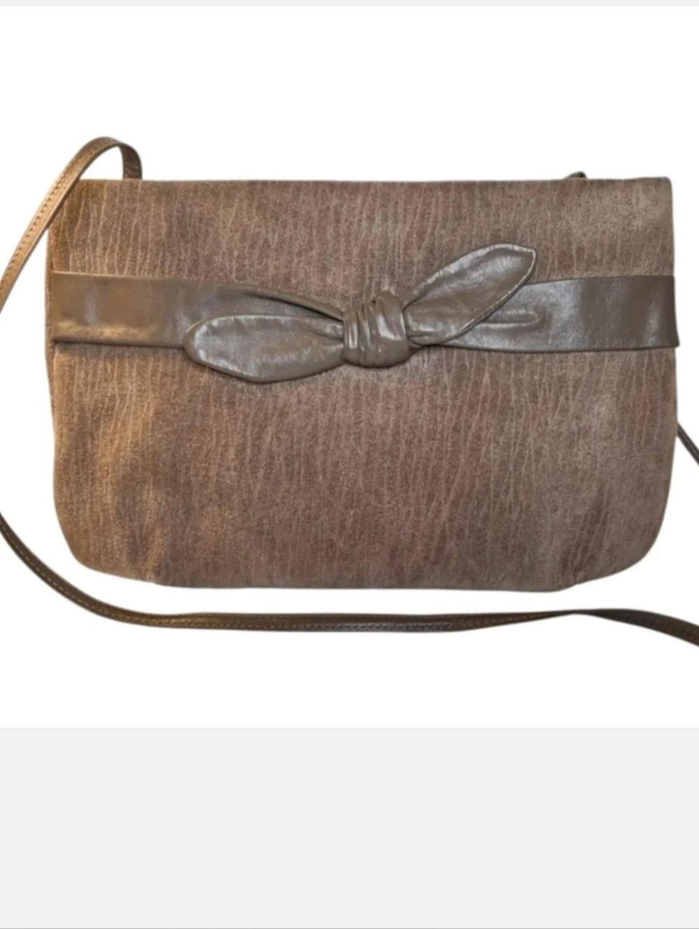 Vintage Beige Suede Leather Mardane Evening Bag Small Hinged Cocktail Purse